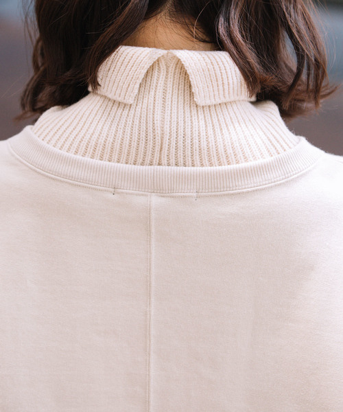 Munich（ミューニック）の「裏毛×ニットリブ　タートルネックスウェットプルオーバー（スウェット・レディース・ブラック/キャメル/ライトベージュ・FREE）」の9枚目の写真