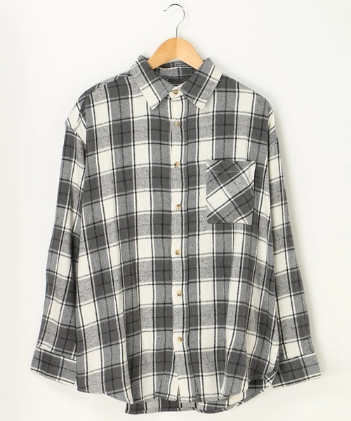 BENDER TOKYO(ベンダートウキョウ)の「【BENDER TOKYO】ビッグシルエット ビエラチェックシャツ/ネルシャツ(シャツ/ブラウス)」|ブラック