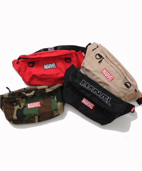 MARVEL（マーベル）の「【MARVEL/マーベル】大容量 ボックスロゴ ウエストバッグ（ボディバッグ/ウエストポーチ・レディース・ブラック/ベージュ/レッド/カモフラージュ・FREE）」の6枚目の写真