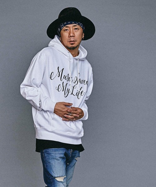 MSML（エムエスエムエル）の「FRONT CURSIVE HOODIE（パーカー・メンズ・ホワイト/ブラック・S/M/L）」の7枚目の写真