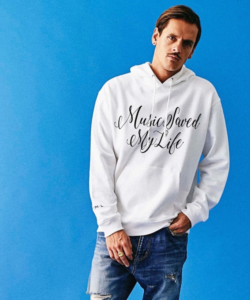MSML（エムエスエムエル）の「FRONT CURSIVE HOODIE（パーカー・メンズ・ホワイト/ブラック・S/M/L）」の5枚目の写真