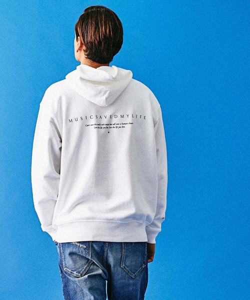 MSML（エムエスエムエル）の「FRONT CURSIVE HOODIE（パーカー・メンズ・ホワイト/ブラック・S/M/L）」の4枚目の写真