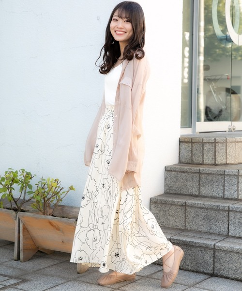 VANNIE U（ヴァニーユー）の「シアーオーバーシャツ（シャツ/ブラウス・レディース・アイボリー/ベージュ/ブルー/ピンク/ブラウン・FREE）」の14枚目の写真