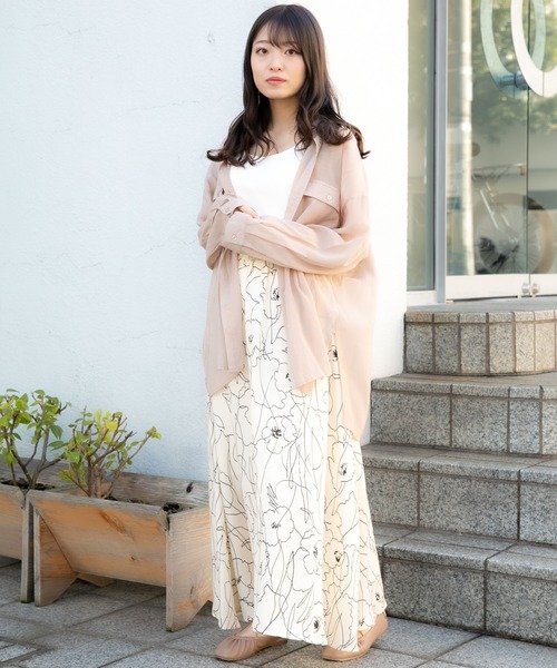 VANNIE U（ヴァニーユー）の「シアーオーバーシャツ（シャツ/ブラウス・レディース・アイボリー/ベージュ/ブルー/ピンク/ブラウン・FREE）」の15枚目の写真