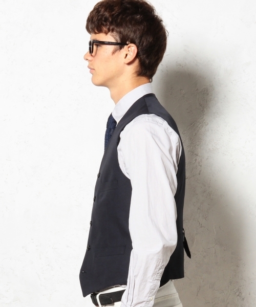 green label relaxing（グリーンレーベルリラクシング）の「□CTN BIRDS/EYE ベスト ◆（ベスト・メンズ・グレー/ネイビー・SMALL/LARGE/MEDIUM）」の10枚目の写真