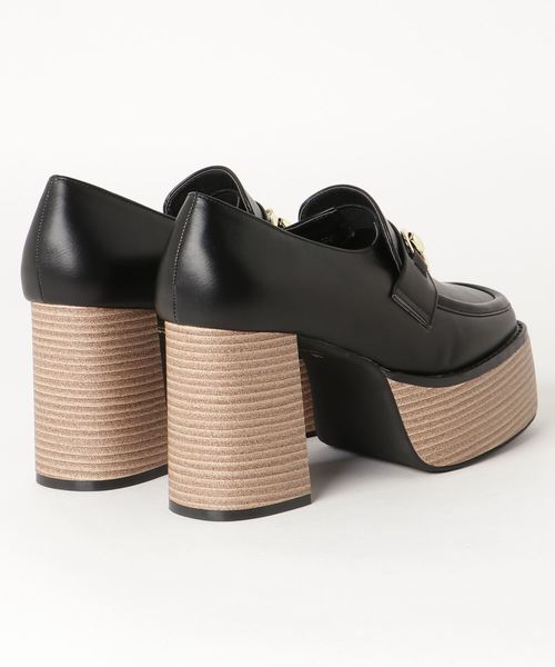 WEGO（ウィゴー）の「WEGO/ビット付きウッドソールヒールシューズ（その他シューズ・レディース・ブラック/ベージュ・LARGE/MEDIUM）」の3枚目の写真