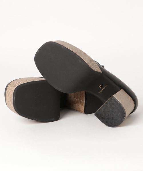 WEGO（ウィゴー）の「WEGO/ビット付きウッドソールヒールシューズ（その他シューズ・レディース・ブラック/ベージュ・LARGE/MEDIUM）」の4枚目の写真