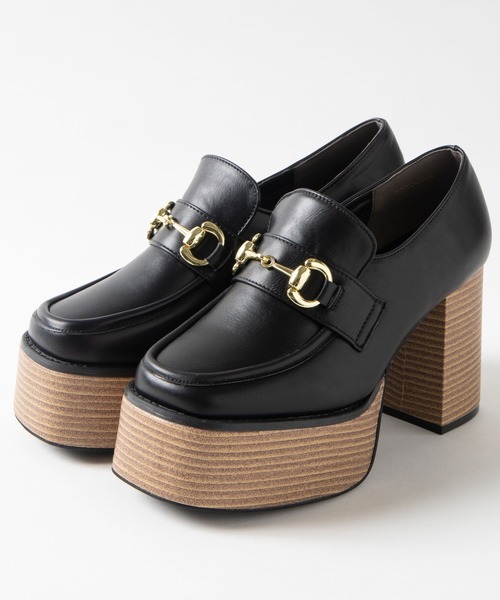 WEGO（ウィゴー）の「WEGO/ビット付きウッドソールヒールシューズ（その他シューズ・レディース・ブラック/ベージュ・LARGE/MEDIUM）」の6枚目の写真