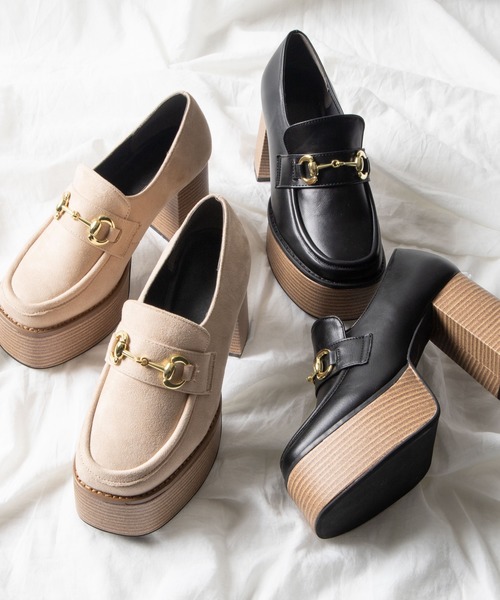 WEGO（ウィゴー）の「WEGO/ビット付きウッドソールヒールシューズ（その他シューズ・レディース・ブラック/ベージュ・LARGE/MEDIUM）」の12枚目の写真