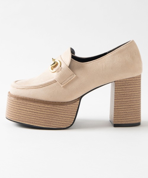 WEGO（ウィゴー）の「WEGO/ビット付きウッドソールヒールシューズ（その他シューズ・レディース・ブラック/ベージュ・LARGE/MEDIUM）」の7枚目の写真