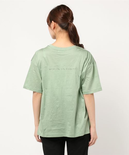 LOWRYS FARM(ローリーズファーム)の「シアーロゴプリントTEE 882744(Tシャツ/カットソー・レディース・カーキ/オフホワイト/ブラック・FREE)」の6枚目の写真