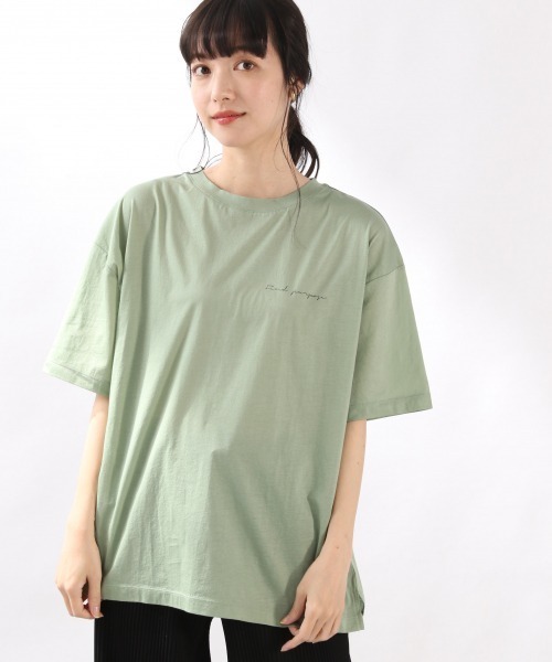 LOWRYS FARM(ローリーズファーム)の「シアーロゴプリントTEE 882744(Tシャツ/カットソー・レディース・カーキ/オフホワイト/ブラック・FREE)」の3枚目の写真
