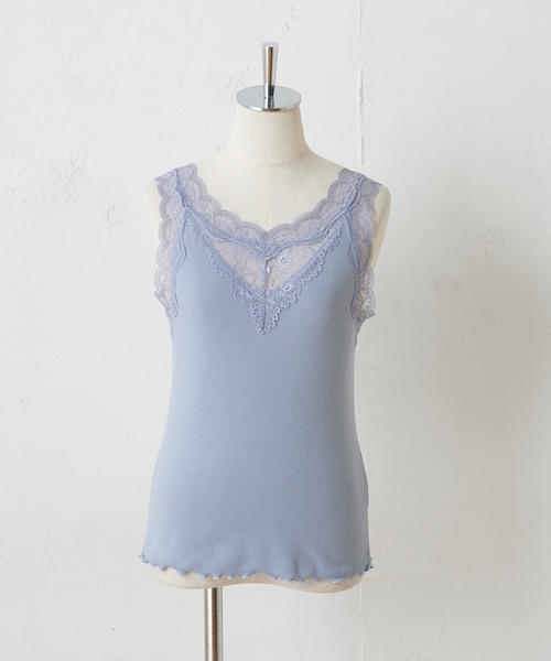 one after another NICE CLAUP（ワンアフターアナザーナイスクラップ）の「前後2wayレースインナー（タンクトップ・レディース・ブラック/ベージュ/オフホワイト/ブルー・FREE）」の4枚目の写真