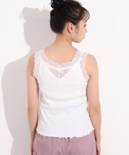 one after another NICE CLAUP（ワンアフターアナザーナイスクラップ）の「前後2wayレースインナー（タンクトップ・レディース・ブラック/ベージュ/オフホワイト/ブルー・FREE）」の9枚目の写真