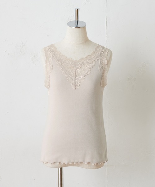 one after another NICE CLAUP（ワンアフターアナザーナイスクラップ）の「前後2wayレースインナー（タンクトップ・レディース・ブラック/ベージュ/オフホワイト/ブルー・FREE）」の14枚目の写真