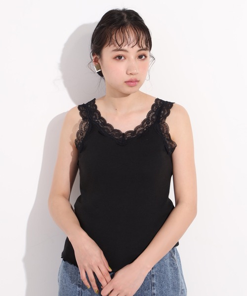 one after another NICE CLAUP（ワンアフターアナザーナイスクラップ）の「前後2wayレースインナー（タンクトップ・レディース・ブラック/ベージュ/オフホワイト/ブルー・FREE）」の22枚目の写真