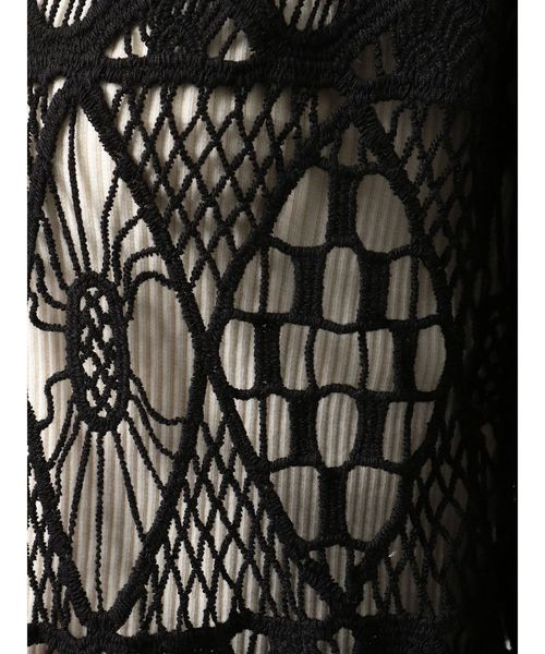 GYDA（ジェイダ）の「クロシェニットロングカーディガン（カーディガン/ボレロ・レディース・ベージュ/オフホワイト/ブラック・FREE）」の17枚目の写真