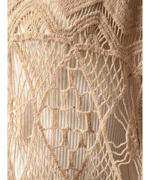 GYDA（ジェイダ）の「クロシェニットロングカーディガン（カーディガン/ボレロ・レディース・ベージュ/オフホワイト/ブラック・FREE）」の16枚目の写真