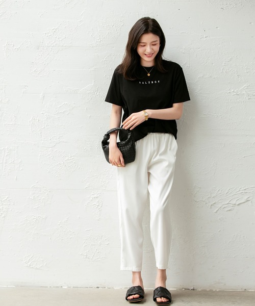 SAISON DE PAPILLON(セゾンドパピヨン)の「ロングシーズン対応クロップドパンツ(その他パンツ・レディース・ホワイト/ブラック/ブルー/グリーン/アイボリー/コーラル/ラベンダー/ベージュ/ライトグレー/ブルーグレー・S/M/L/XL)」の16枚目の写真