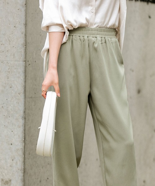 SAISON DE PAPILLON(セゾンドパピヨン)の「ロングシーズン対応クロップドパンツ(その他パンツ・レディース・ホワイト/ブラック/ブルー/グリーン/アイボリー/コーラル/ラベンダー/ベージュ/ライトグレー/ブルーグレー・S/M/L/XL)」の14枚目の写真