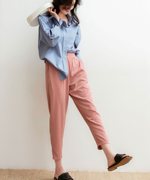 SAISON DE PAPILLON(セゾンドパピヨン)の「ロングシーズン対応クロップドパンツ(その他パンツ・レディース・ホワイト/ブラック/ブルー/グリーン/アイボリー/コーラル/ラベンダー/ベージュ/ライトグレー/ブルーグレー・S/M/L/XL)」の21枚目の写真