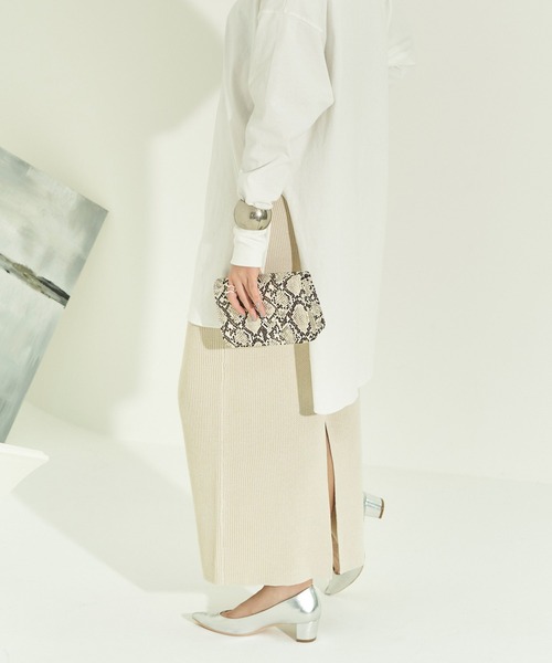 titivate(ティティベイト)の「前後2wayタイトロングニットスカート(スカート・レディース・杢グレー/ブラウン/ブラック/アイボリー/モカ・S/M/L)」の14枚目の写真