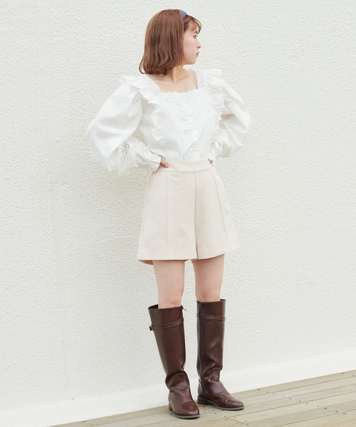 one after another NICE CLAUP(ワンアフターアナザーナイスクラップ)の「シンプルショートパンツ(その他パンツ・レディース・ブラック/ブラウン/アイボリー・FREE)」の13枚目の写真