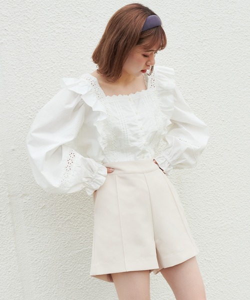 one after another NICE CLAUP(ワンアフターアナザーナイスクラップ)の「シンプルショートパンツ(その他パンツ・レディース・ブラック/ブラウン/アイボリー・FREE)」の12枚目の写真