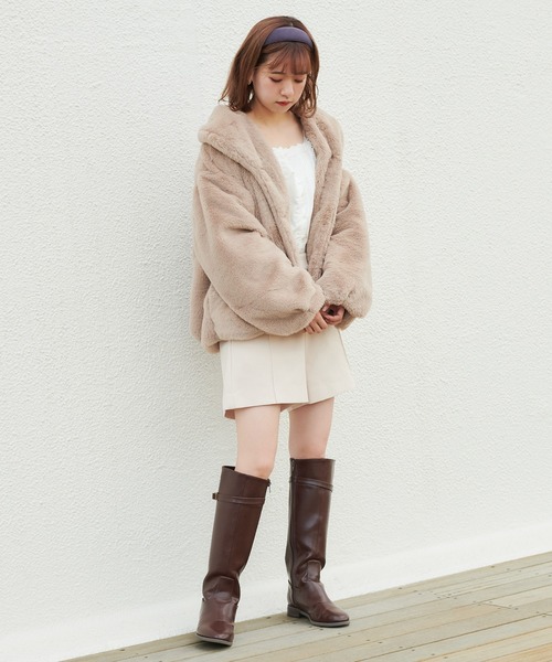 one after another NICE CLAUP(ワンアフターアナザーナイスクラップ)の「シンプルショートパンツ(その他パンツ・レディース・ブラック/ブラウン/アイボリー・FREE)」の10枚目の写真