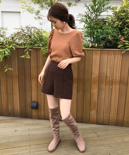 one after another NICE CLAUP(ワンアフターアナザーナイスクラップ)の「シンプルショートパンツ(その他パンツ・レディース・ブラック/ブラウン/アイボリー・FREE)」の8枚目の写真