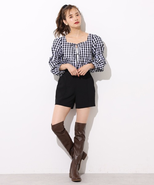 one after another NICE CLAUP(ワンアフターアナザーナイスクラップ)の「シンプルショートパンツ(その他パンツ・レディース・ブラック/ブラウン/アイボリー・FREE)」の16枚目の写真