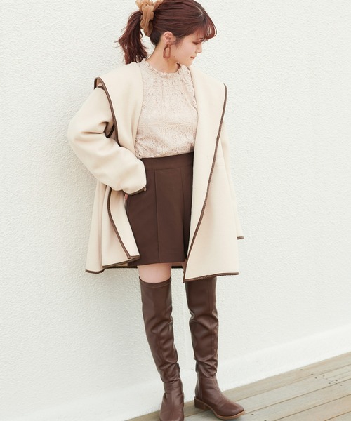 one after another NICE CLAUP(ワンアフターアナザーナイスクラップ)の「シンプルショートパンツ(その他パンツ・レディース・ブラック/ブラウン/アイボリー・FREE)」の5枚目の写真