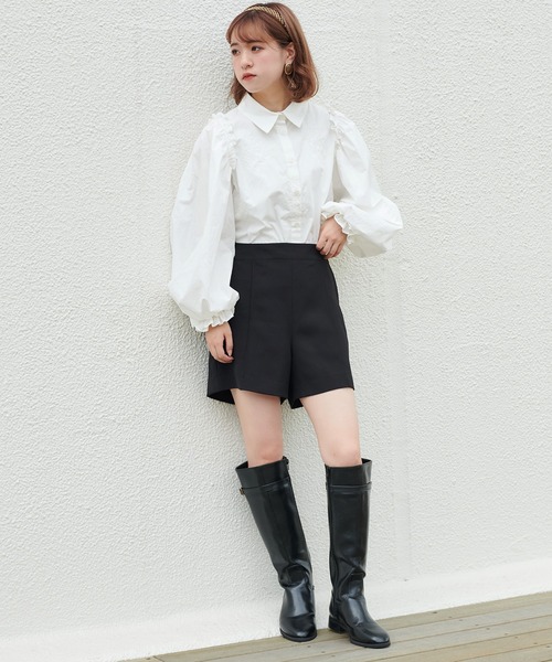 one after another NICE CLAUP(ワンアフターアナザーナイスクラップ)の「シンプルショートパンツ(その他パンツ・レディース・ブラック/ブラウン/アイボリー・FREE)」の15枚目の写真