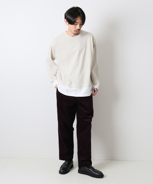 JOURNAL STANDARD(ジャーナルスタンダード)の「フェイクレイヤードL/S(Tシャツ/カットソー・メンズ・ブラック/ベージュ/ライトグリーン/タン/ダークブルー/スミクロ・SMALL/MEDIUM/LARGE)」の4枚目の写真
