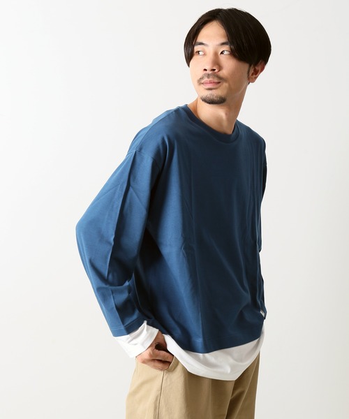 JOURNAL STANDARD(ジャーナルスタンダード)の「フェイクレイヤードL/S(Tシャツ/カットソー・メンズ・ブラック/ベージュ/ライトグリーン/タン/ダークブルー/スミクロ・SMALL/MEDIUM/LARGE)」の6枚目の写真