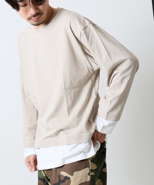 JOURNAL STANDARD(ジャーナルスタンダード)の「フェイクレイヤードL/S(Tシャツ/カットソー・メンズ・ブラック/ベージュ/ライトグリーン/タン/ダークブルー/スミクロ・SMALL/MEDIUM/LARGE)」の5枚目の写真