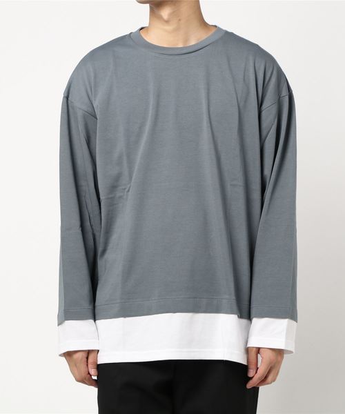JOURNAL STANDARD(ジャーナルスタンダード)の「フェイクレイヤードL/S(Tシャツ/カットソー・メンズ・ブラック/ベージュ/ライトグリーン/タン/ダークブルー/スミクロ・SMALL/MEDIUM/LARGE)」の12枚目の写真
