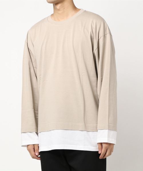 JOURNAL STANDARD(ジャーナルスタンダード)の「フェイクレイヤードL/S(Tシャツ/カットソー・メンズ・ブラック/ベージュ/ライトグリーン/タン/ダークブルー/スミクロ・SMALL/MEDIUM/LARGE)」の16枚目の写真