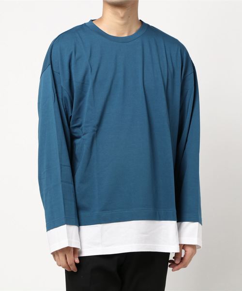 JOURNAL STANDARD(ジャーナルスタンダード)の「フェイクレイヤードL/S(Tシャツ/カットソー・メンズ・ブラック/ベージュ/ライトグリーン/タン/ダークブルー/スミクロ・SMALL/MEDIUM/LARGE)」の20枚目の写真