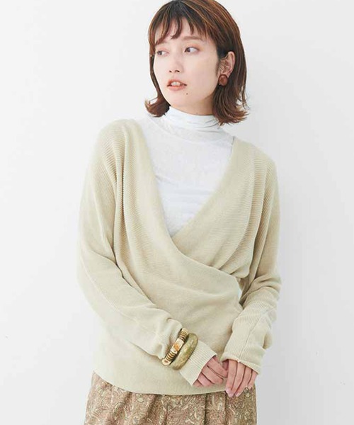 MEDE19F(メデジュウキュウ)の「MEDE19F トルコオーガニックコットンカシュクールニットトップス(ニット/セーター・レディース・カーキ/ライトベージュ・LARGE/XX-LARGE/X-LARGE/MEDIUM)」の2枚目の写真