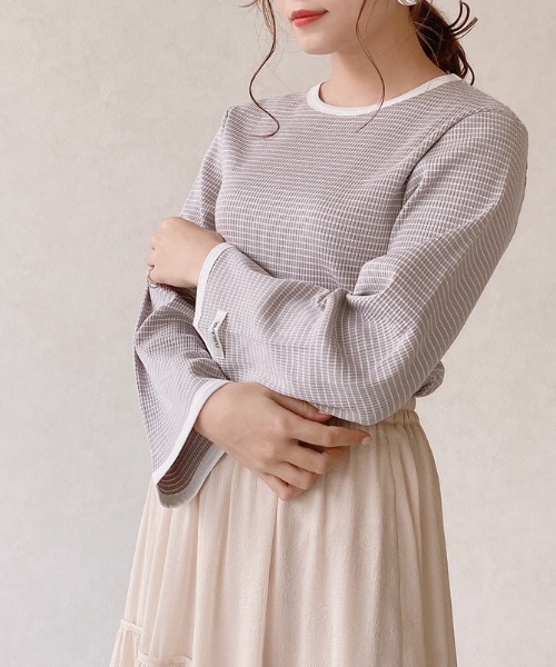 VANNIE U(ヴァニーユー)の「ボーダーリンガーT(Tシャツ/カットソー・レディース・ブラック/イエロー/ライトパープル・FREE)」の3枚目の写真