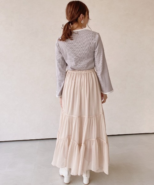 VANNIE U(ヴァニーユー)の「ボーダーリンガーT(Tシャツ/カットソー・レディース・ブラック/イエロー/ライトパープル・FREE)」の20枚目の写真