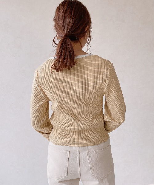 VANNIE U(ヴァニーユー)の「ボーダーリンガーT(Tシャツ/カットソー・レディース・ブラック/イエロー/ライトパープル・FREE)」の22枚目の写真