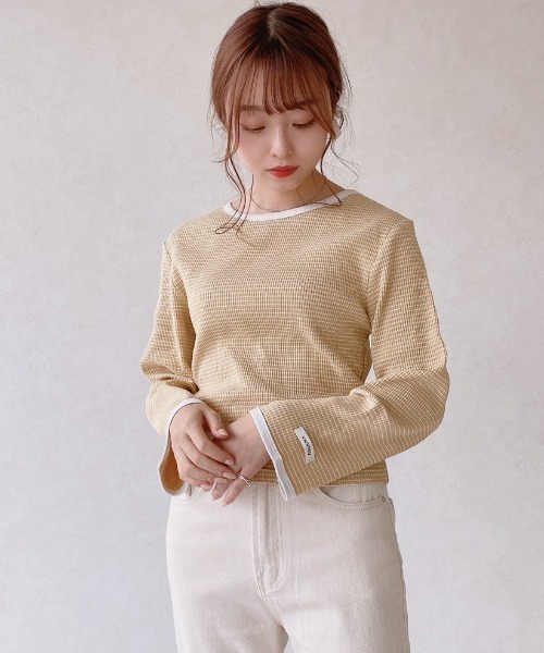 VANNIE U(ヴァニーユー)の「ボーダーリンガーT(Tシャツ/カットソー・レディース・ブラック/イエロー/ライトパープル・FREE)」の18枚目の写真