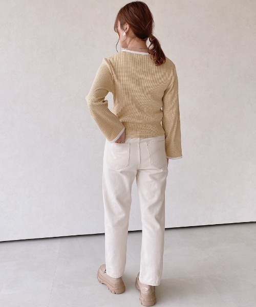 VANNIE U(ヴァニーユー)の「ボーダーリンガーT(Tシャツ/カットソー・レディース・ブラック/イエロー/ライトパープル・FREE)」の4枚目の写真