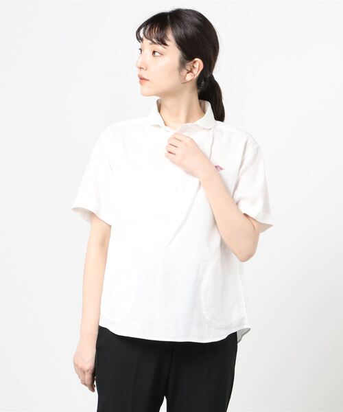 DANTON（ダントン）の「DANTON/ダントン　リネンプルオーバーショートスリーブ LINEN PULLOVER S/S　JD-3565KLS　(ウィメンズ）（シャツ/ブラウス・レディース・ホワイト/ベージュ/ネイビー・38/36）」の20枚目の写真
