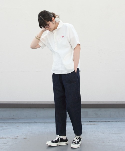 DANTON（ダントン）の「DANTON/ダントン　リネンプルオーバーショートスリーブ LINEN PULLOVER S/S　JD-3565KLS　(ウィメンズ）（シャツ/ブラウス・レディース・ホワイト/ベージュ/ネイビー・38/36）」の10枚目の写真