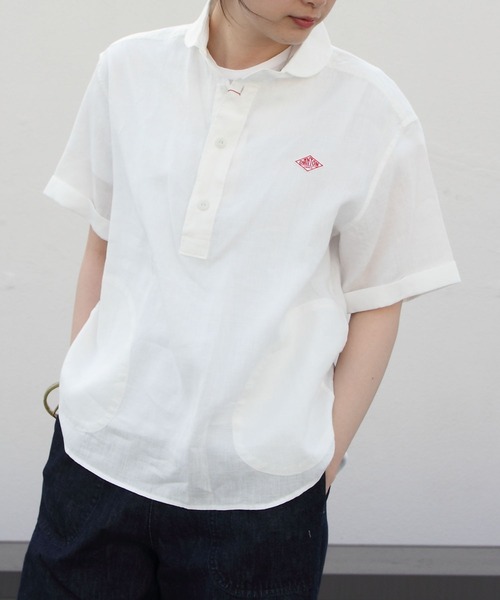 DANTON（ダントン）の「DANTON/ダントン　リネンプルオーバーショートスリーブ LINEN PULLOVER S/S　JD-3565KLS　(ウィメンズ）（シャツ/ブラウス・レディース・ホワイト/ベージュ/ネイビー・38/36）」の19枚目の写真