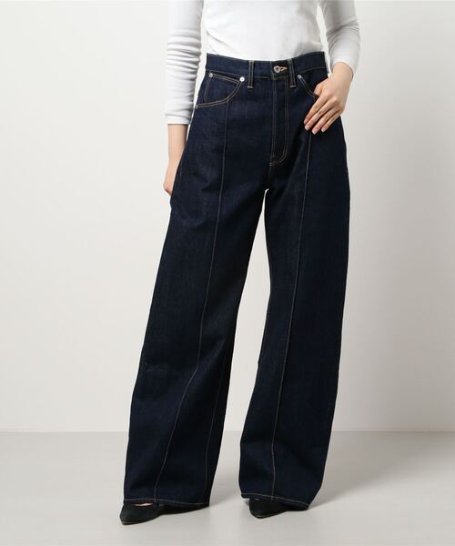 TOMOUMI ONO/トモウミオノ】Denim/ハイウエストワイドデニムパンツ  
