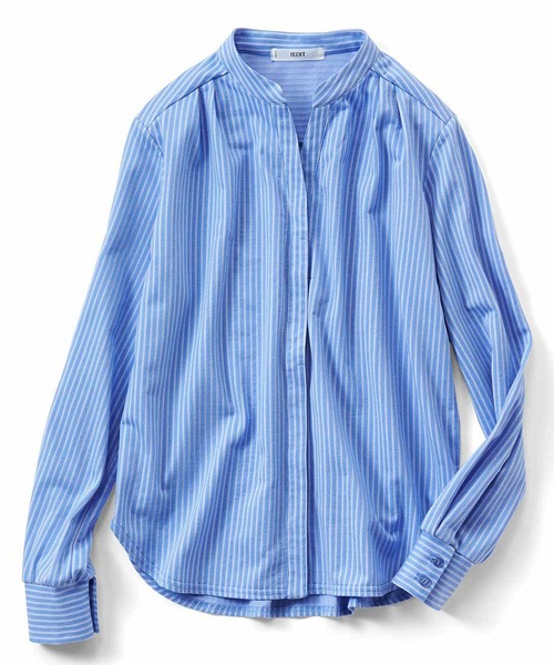 IEDIT（イディット）の「ＩＥＤＩＴ　きちんとシャツ見え　伸びやかで美しい吸汗速乾カットソーシャツブラウス（シャツ/ブラウス・レディース・ホワイト/ベージュ/ブルー・MEDIUM/LARGE/X-LARGE/XX-LARGE/SMALL/XXX-LARGE）」の3枚目の写真